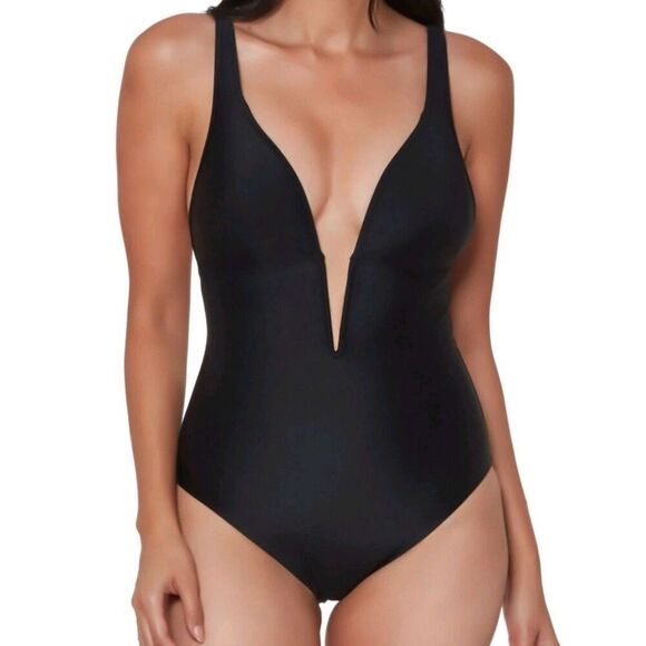 Bar III Other - Bar III Womens Plunge V-Wire One-Piece Swimsuit Black, Size XS, New $88